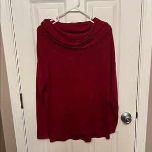 White House Black Market Rich Red Cowl Neck Sweater